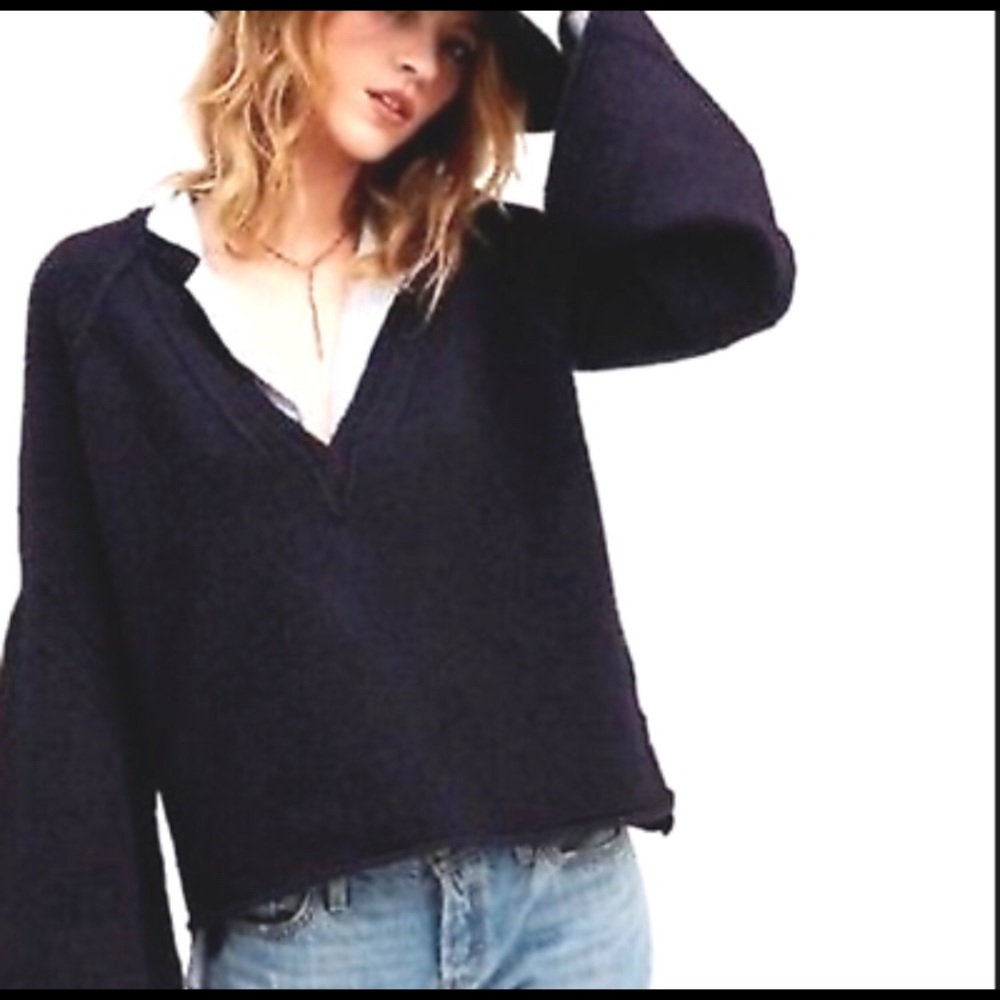 Free People Lovely Lines Bell Sleeve Sweater